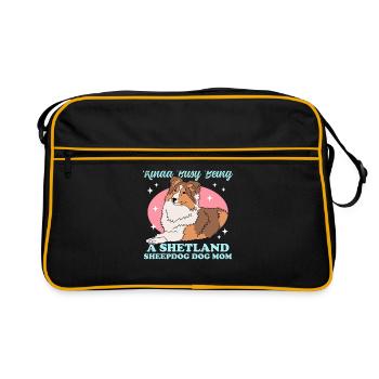 Shetland Sheepdog Mom Sheltie Maîtresse Cadeau - Sac Retro - noir/or - Devant