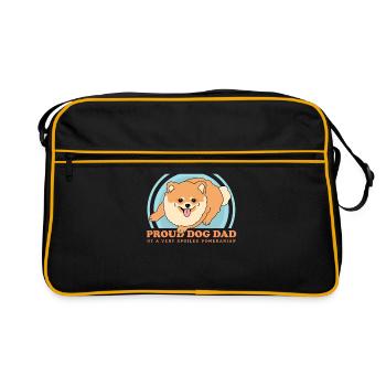 Poméranien Dad Zwergspitz Dog Owner Cadeau - Sac Retro - noir/or - Devant