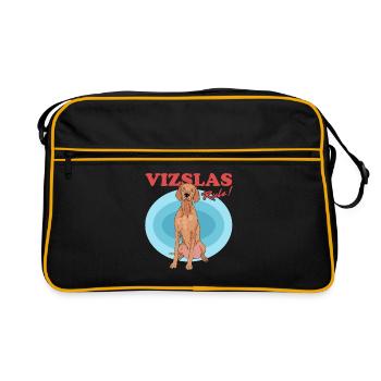 Magyar Vizsla | Cadeau de propriétaire de chien de chien - Sac Retro - noir/or - Devant