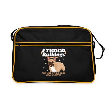 Français Bulldog | Français Cadeau Bulldog - Sac Retro - noir/or - Devant