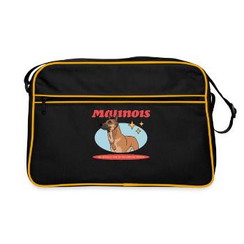 Berger belge | Malinois Dog Cadeau - Sac Retro - noir/or - Devant