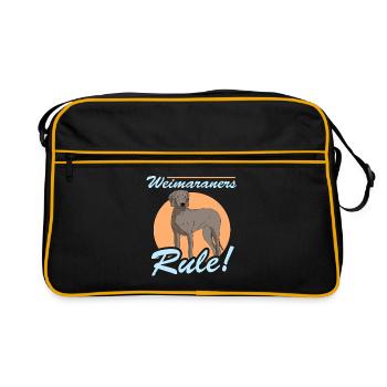Weimaraner | Dog Dog Owner Gift - Retro Bag - black/gold - Front