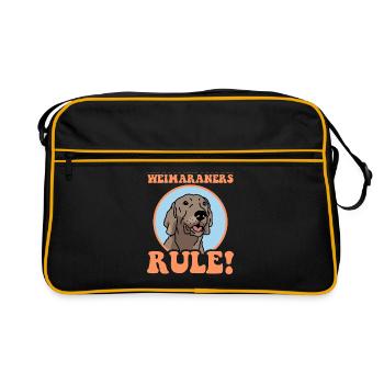 Weimaraner Dogs Dog Owner Gift - Retro Bag - black/gold - Front