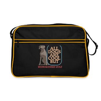 Weimaraner dogs | Dog Owner Gift - Retro Bag - black/gold - Front