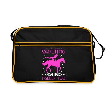Vaulting Equestrian Sports | Equestrian Gift - Retro Bag - black/gold - Front