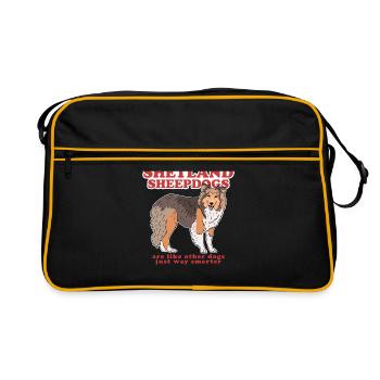 Shetland Sheepdog Dog Dog Propriétaire Cadeau - Sac Retro - noir/or - Devant