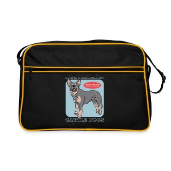 | australienne des chiens de bétail Cadeau de propriétaire de chien - Sac Retro - noir/or - Devant