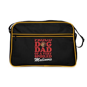 Malinois Dad Belgian Shepherd Gift - Retro Bag - black/gold - Front