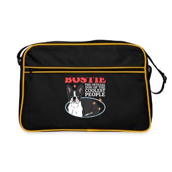 | des chiens Boston Terrier Cadeau de propriétaire de chien - Sac Retro - noir/or - Devant