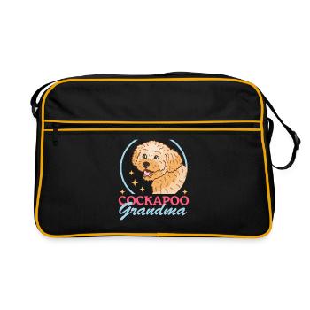 Cockapoo Grandma Hunde Hundebesitzer Geschenk - Retro Tasche - Schwarz/Gold - Vorne