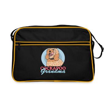 Cockapoo Grandma Hundebesitzer Hunde Geschenk - Retro Tasche - Schwarz/Gold - Vorne