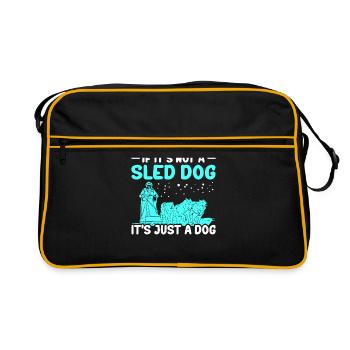 Mushing Dog Sled Dogs Gift - Retro Bag - black/gold - Front
