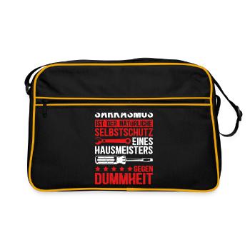 Hausmeister | Facility Manager Hauswart Geschenk - Retro Tasche - Schwarz/Gold - Vorne