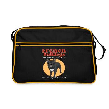 Français Cadeau Bulldog Français Bulldog - Sac Retro - noir/or - Devant