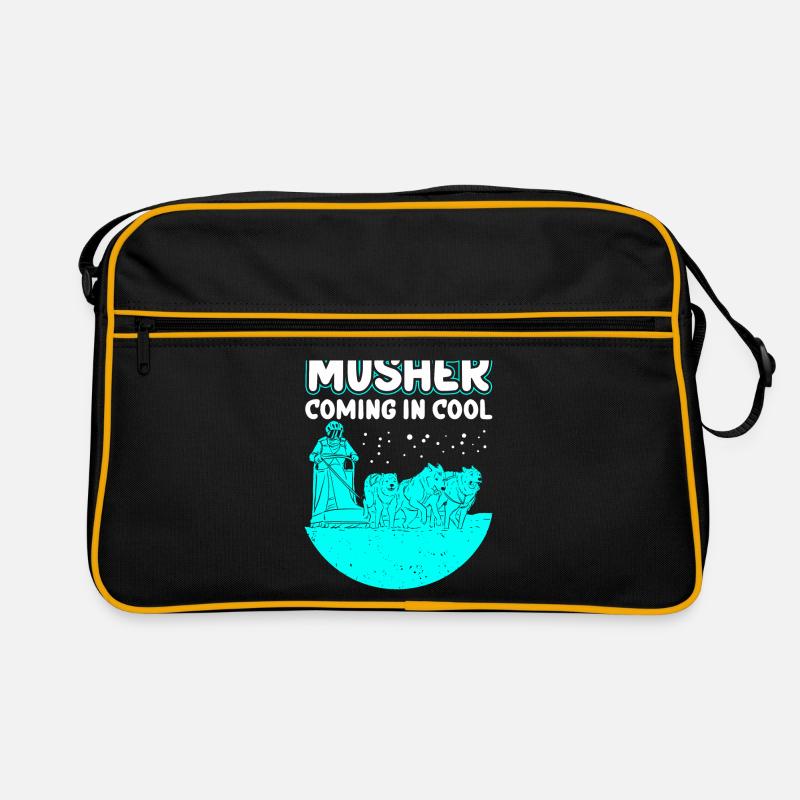 Mushing Schlittenhunde Hundeschlitten Geschenk Retro Tasche