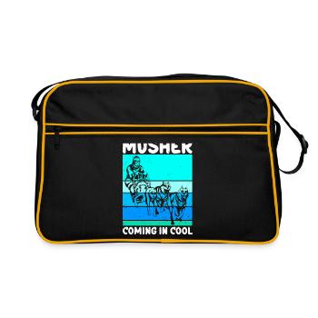 Mushing Dog Sled Dogs Gift - Retro Bag - black/gold - Front