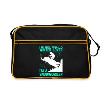 Snowmobile Snowmobile Gift - Retro Bag - black/gold - Front