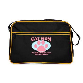 Chat Maman Chats Chat Maman Chat Propriétaire Cadeau - Sac Retro - noir/or - Devant