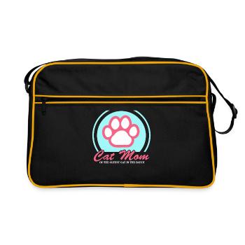 Chat Maman Chat Maman Chats Chat Propriétaire Cadeau - Sac Retro - noir/or - Devant