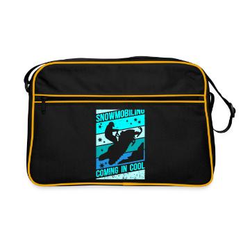 Snowmobile Snowmobile Snowmobile Gift - Retro Bag - black/gold - Front