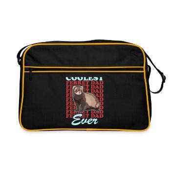 Ferret Dad Ferret Owner Gift - Retro Bag - black/gold - Front