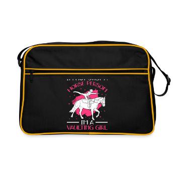 Vaulting Equestrian Sports Equestrian Sports Gift - Retro Bag - black/gold - Front
