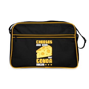 Gouda fromages fromages fromages cadeaux amateurs - Sac Retro - noir/or - Devant