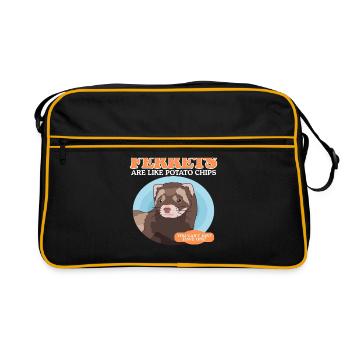 Propriétaire de furet | Cadeau amoureux du furet - Sac Retro - noir/or - Devant