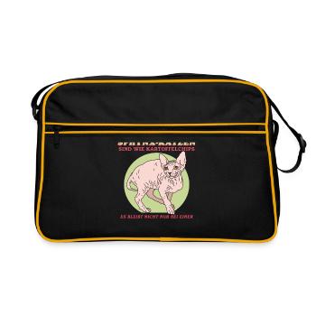 Sphynx Cat Propriétaire de chat Cadeau de propriétaire de chat - Sac Retro - noir/or - Devant