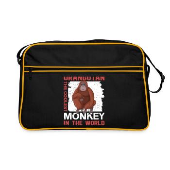 Singes orangs-outans Cadeau Orang-outan - Sac Retro - noir/or - Devant