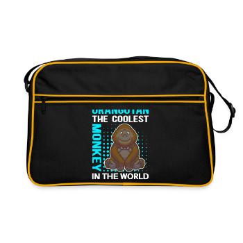 | des orangs-outans Cadeau d’orang-outan singe - Sac Retro - noir/or - Devant