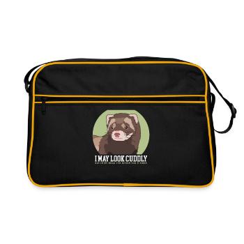 Ferret owner | Marder Ferret Gift - Retro Bag - black/gold - Front