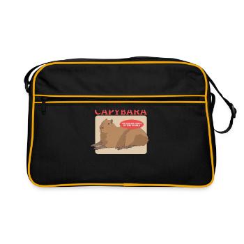 Capybara Capybaras Cadeau - Sac Retro - noir/or - Devant