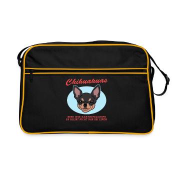 Chihuahua Dogs | Dog Owner Gift - Retro Bag - black/gold - Front