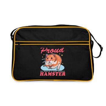 Hamster Maman | Hamster nain Cadeau de hamster doré - Sac Retro - noir/or - Devant