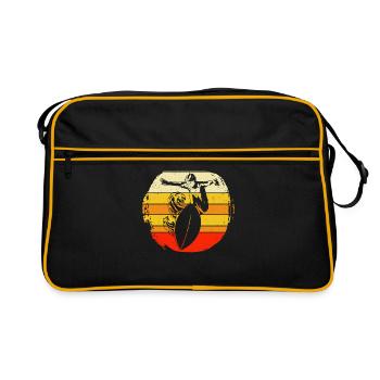 Skimboard Surfen Skimborden Skimbording Geschenk - Retro Tasche - Schwarz/Gold - Vorne