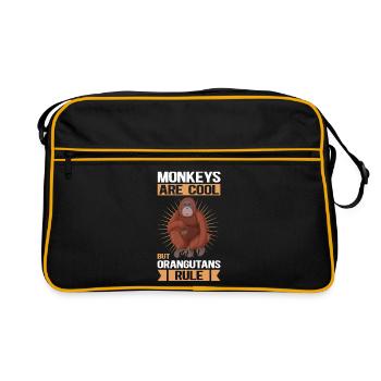 Cadeau Orang-outan Singe Orang-outan - Sac Retro - noir/or - Devant
