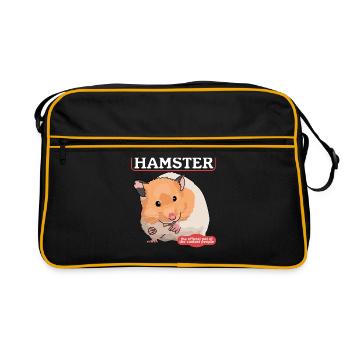 Hamster Golden Hamster Hamster Nain Cadeau - Sac Retro - noir/or - Devant