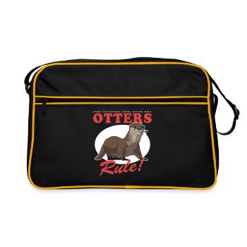 Loutre de mer Loutre Cadeau de loutre - Sac Retro - noir/or - Devant