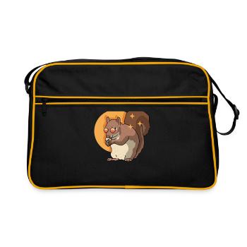 Mignon écureuil écureuil gris écureuil cadeau - Sac Retro - noir/or - Devant