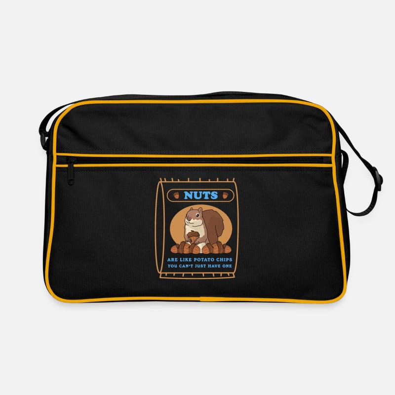 Süßes Eichhörnchen Grauhörnchen Geschenk - Retro Tasche - Schwarz/Gold