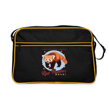 Panda Rouge Pandas Rouge Pandas Panda Rouge Cadeau - Sac Retro - noir/or - Devant