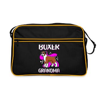 Boxer Grand-mère allemande Boxer Chien Cadeau - Sac Retro - noir/or - Devant