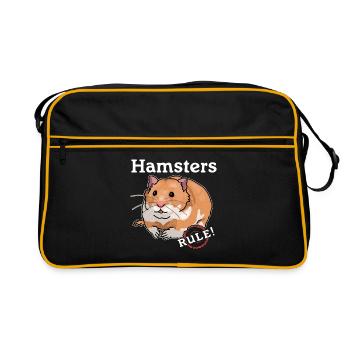 Hamster Nain Hamster Golden Hamster Cadeau - Sac Retro - noir/or - Devant