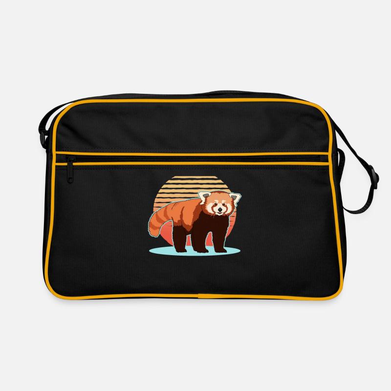 Red Panda Red Pandas Red Panda Gift - Retro Bag - black/gold