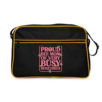 Apiculteurs Abeilles | Cadeau apiculteur - Sac Retro - noir/or - Devant