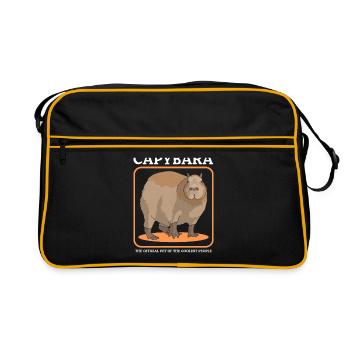Capybara Capybaras Cadeau - Sac Retro - noir/or - Devant