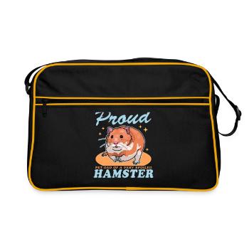 Hamster Papa | Hamster nain Cadeau de hamster doré - Sac Retro - noir/or - Devant