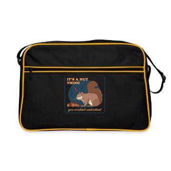 Cute Squirrel Grey Squirrel Gift - Retro Bag - black/gold - Front