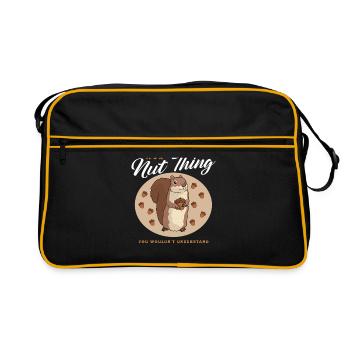 Cute Squirrel Grey Squirrel Squirrel Gift - Retro Bag - black/gold - Front